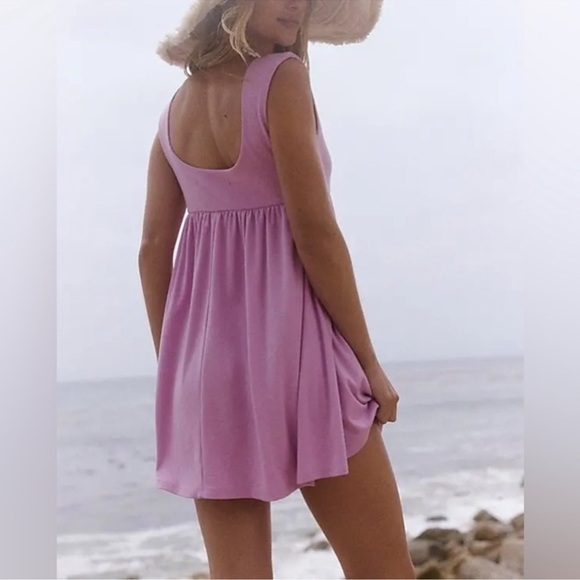 Free People Beach Mazarine Mini Dress in Pastel Lavender Size Large NWT - Picture 4 of 6
